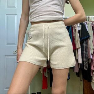 White knit shorts